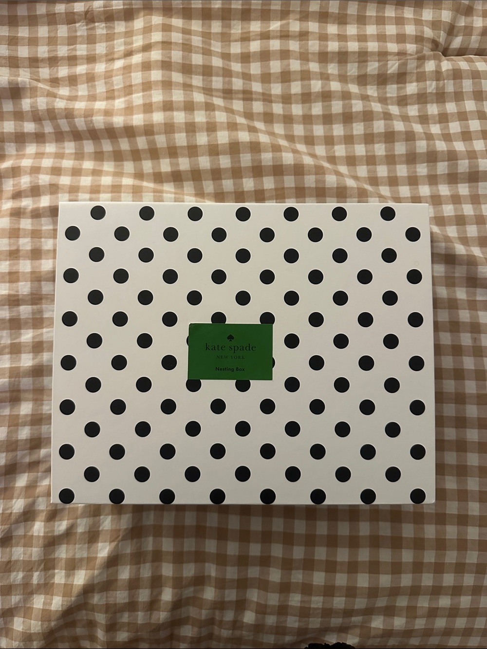 kate spade White and Black Polka Dot Box